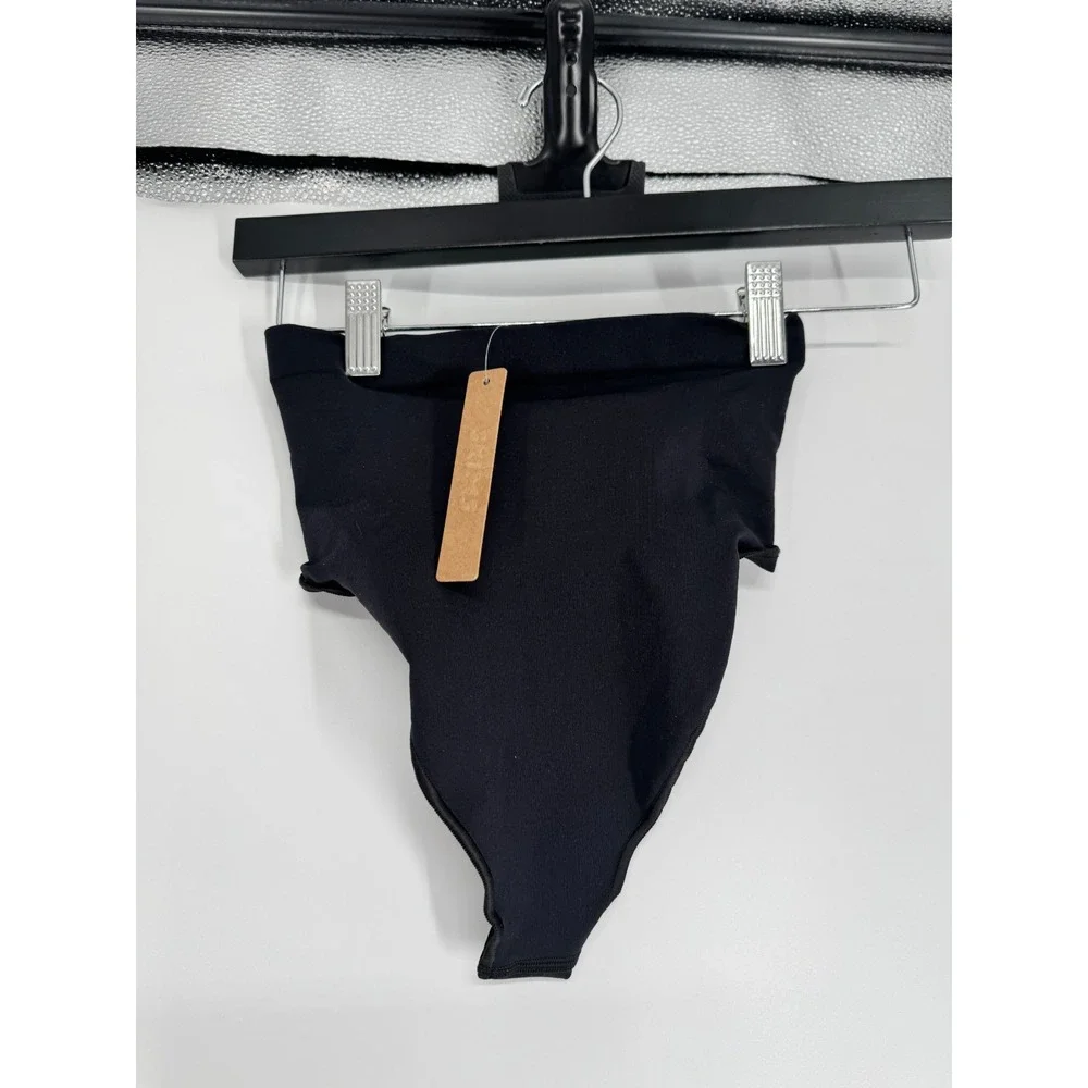 SKIMS Seamless Sculpt High Waisted Thong Womens Medium Onyx Black Tummy Control